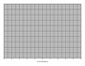 Calendar - 10 Years by Months - 100 Divisions with Index Lines - Landscape Paper