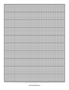 Calendar - 1 Year by Weeks - 100 Divisions with Index Lines Paper