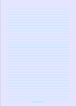 Lined Paper - Light Blue - Medium Cyan Lines - A4 Paper