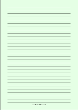 Lined Paper - Light Green - Wide Black Lines - A4 Paper
