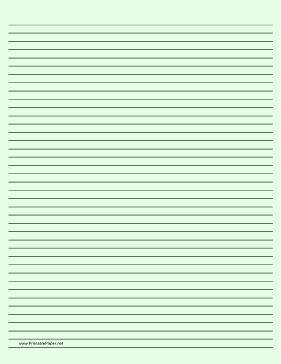 Lined Paper - Light Green - Narrow Black Lines Paper