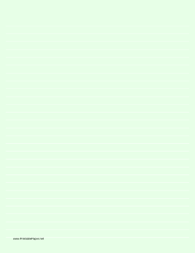 Lined Paper - Light Green - Wide White Lines Paper