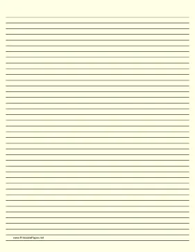 Lined Paper - Light Yellow - Narrow Black Lines Paper
