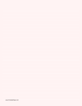 Lined Paper - Pale Red - Wide White Lines Paper