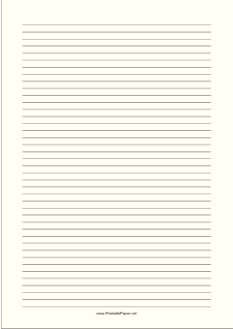 Lined Paper - Pale Yellow - Narrow Black Lines - A4 Paper