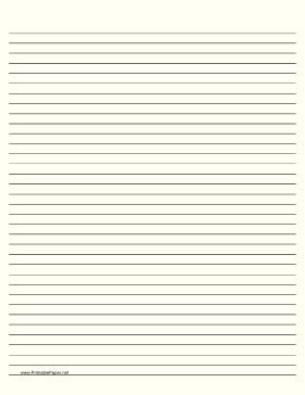 Lined Paper - Pale Yellow - Medium Black Lines Paper