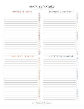 Priority Matrix Paper
