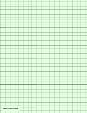 Graph Paper - Light Green - One Inch Grid Paper