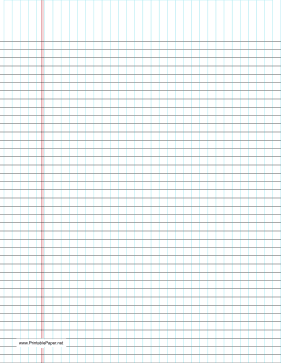 Squared Narrow Ruled Notebook Paper