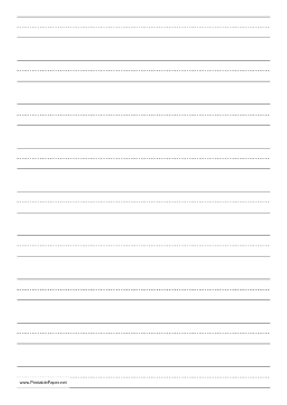 Penmanship Paper with nine lines per page on A4-sized paper in portrait orientation Paper
