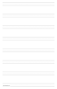Penmanship Paper with eight lines per page on ledger-sized paper in portrait orientation Paper