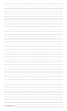 Penmanship Paper with fourteen lines per page on legal-sized paper in portrait orientation Paper