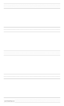 Penmanship Paper with five lines per page on legal-sized paper in portrait orientation Paper