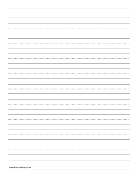 Penmanship Paper with eleven lines per page on letter-sized paper in portrait orientation Paper