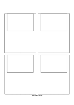 Storyboard with 2x2 grid of 3:2 (35mm photo) screens on A4 paper Paper