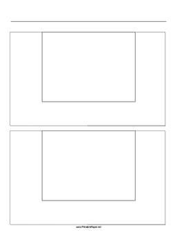 Storyboard with 1x2 grid of 4:3 (full screen) screens on A4 paper Paper