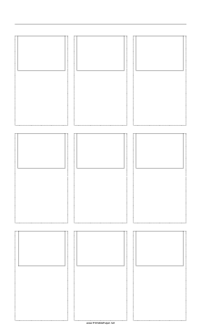 Storyboard with 3x3 grid of 4:3 (full screen) screens on legal paper Paper