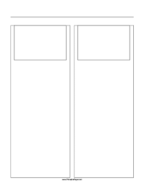 Storyboard with 2x1 grid of 3:2 (35mm photo) screens on letter paper Paper