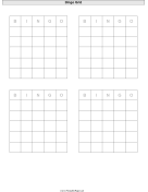 Bingo Grid Scoresheet paper