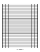 Calendar - 1 Year by Months - 120 Divisions with Index Lines paper