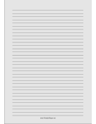 Lined Paper - Light Gray - Medium Black Lines - A4 paper