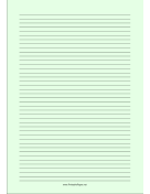 Lined Paper - Light Green - Narrow Black Lines - A4 paper