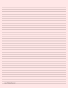 Lined Paper - Light Red - Medium Black Lines paper