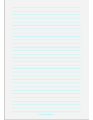Lined Paper - Pale Gray - Wide Cyan Lines - A4 paper