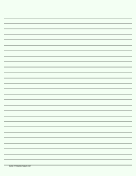 Lined Paper - Pale Green - Wide Black Lines paper