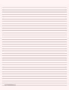 Lined Paper - Pale Red - Medium Black Lines paper