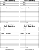Daily Spending Budget paper