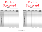 Euchre Scorecard paper