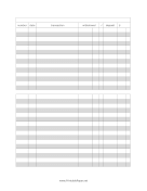 Full Page Traditional Check Register Wide Spaces paper