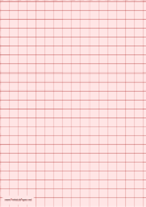 Graph Paper - Light Red - Half Inch Grid - A4 paper