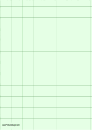Graph Paper - Light Green - One Inch Grid - A4 paper