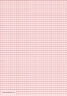 Graph Paper - Light Red - One Inch Grid - A4 paper