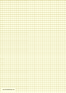 Graph Paper - Light Yellow - One Inch Grid - A4 paper