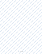 Slant Ruled Paper — Medium Ruled Left-Handed, Low Angle — blue lines paper