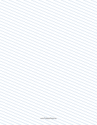 Slant Ruled Paper — Narrow Ruled Left-Handed, Low Angle — blue lines paper