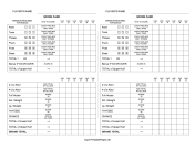 Yahtzee Score Card paper