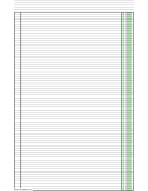 Columnar Paper with one column on ledger-sized paper in portrait orientation paper