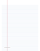 Lined Paper narrow-ruled on A4-sized paper in portrait orientation (blue lines) paper