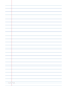 Lined Paper college-ruled on ledger-sized paper in portrait orientation (blue lines) paper