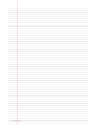 Lined Paper college-ruled on ledger-sized paper in portrait orientation paper