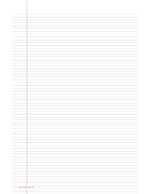 Lined Paper narrow-ruled on ledger-sized paper in portrait orientation paper