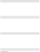 Music Paper with four staves on A4-sized paper in portrait orientation paper