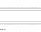Penmanship Paper with seven lines per page on A4-sized paper in landscape orientation paper