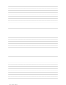 Penmanship Paper with fourteen lines per page on legal-sized paper in portrait orientation paper