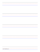 Penmanship Paper - 5 Colored Lines - Portrait paper