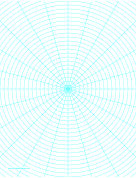 Polar Graph Paper with 15 degree angles and 1/4-inch radials on letter-sized paper paper